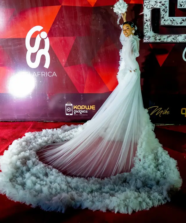 Guest in a white couture gown on the SSI Africa red carpet at BIT Expo 2025