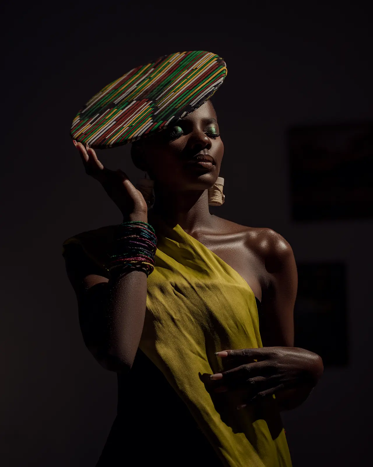 Fashion portrait with vibrant African print styling